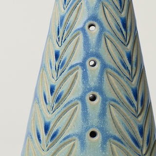Close-up details of hand-thrown ceramic holiday tree