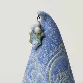 Close-up details of hand-thrown ceramic holiday tree