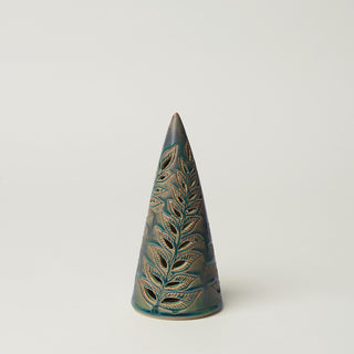 Hand-thrown ceramic Christmas tree by Rookwood Pottery