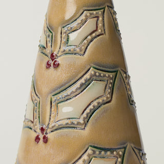 Close-up details of hand-thrown ceramic holiday tree