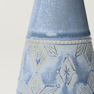 Close-up details of hand-thrown ceramic holiday tree