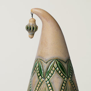 Close-up details of hand-thrown ceramic holiday tree