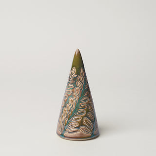 Hand-thrown ceramic Christmas tree by Rookwood Pottery