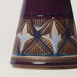 Close-up details of hand-thrown ceramic holiday tree