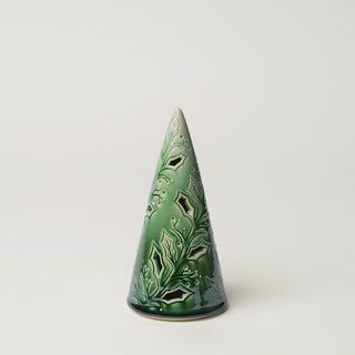 Hand-thrown ceramic Christmas tree by Rookwood Pottery