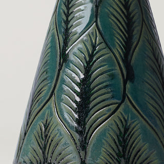 Close-up details of hand-thrown ceramic holiday tree