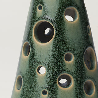 Close-up details of hand-thrown ceramic holiday tree