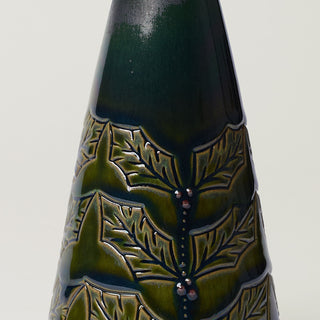 Close-up details of hand-thrown ceramic holiday tree