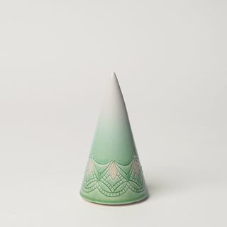 Hand-thrown ceramic Christmas tree by Rookwood Pottery