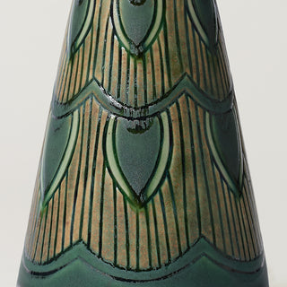 Close-up details of hand-thrown ceramic holiday tree