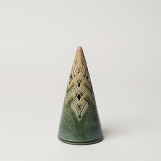 Hand-thrown ceramic Christmas tree by Rookwood Pottery