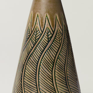 Close-up details of hand-thrown ceramic holiday tree