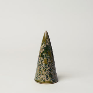Hand-thrown ceramic Christmas tree by Rookwood Pottery