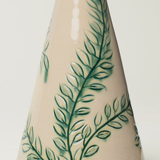 Close-up details of hand-thrown ceramic holiday tree