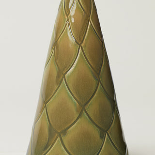 Close-up details of hand-thrown ceramic holiday tree