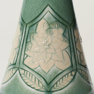 Close-up details of hand-thrown ceramic holiday tree