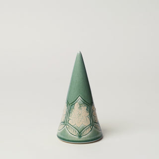 Hand-thrown ceramic Christmas tree by Rookwood Pottery