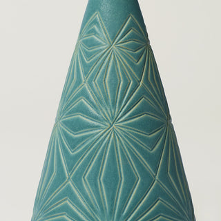 Close-up details of hand-thrown ceramic holiday tree