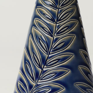 Close-up details of hand-thrown ceramic holiday tree