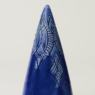 Close-up details of hand-thrown ceramic holiday tree