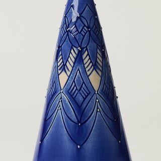 Close-up details of hand-thrown ceramic holiday tree