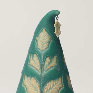 Close-up details of hand-thrown ceramic holiday tree
