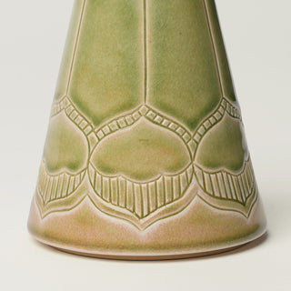 Close-up details of hand-thrown ceramic holiday tree