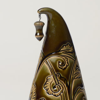 Close-up details of hand-thrown ceramic holiday tree