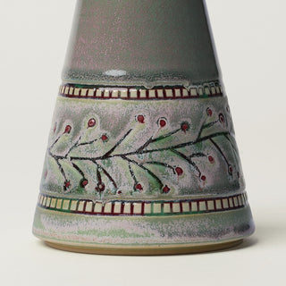 Close-up details of hand-thrown ceramic holiday tree