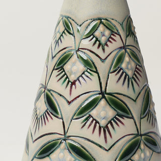 Close-up details of hand-thrown ceramic holiday tree