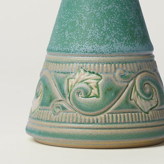 Close-up details of hand-thrown ceramic holiday tree