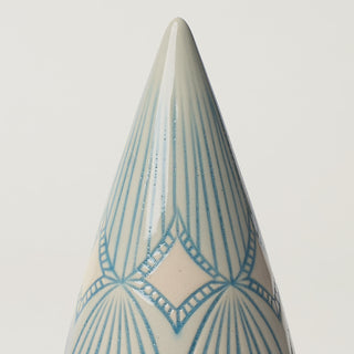 Close-up details of hand-thrown ceramic holiday tree