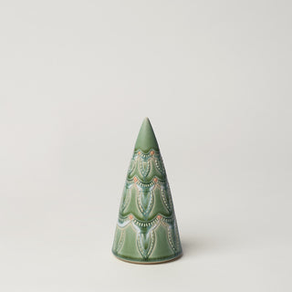 Hand-thrown ceramic Christmas tree by Rookwood Pottery