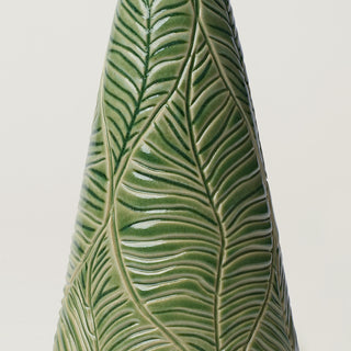 Close-up details of hand-thrown ceramic holiday tree