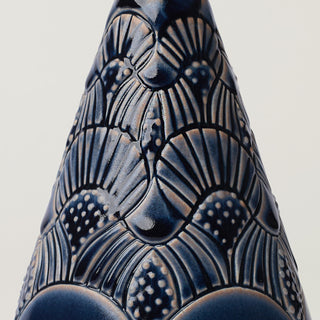 Close-up details of hand-thrown ceramic holiday tree