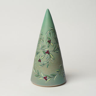 Hand-thrown ceramic Christmas tree by Rookwood Pottery