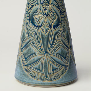 Close-up details of hand-thrown ceramic holiday tree