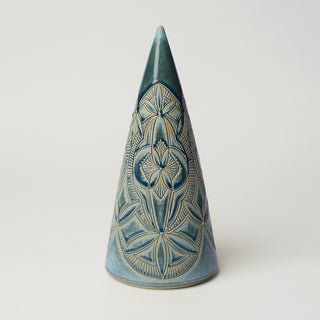 Hand-thrown ceramic Christmas tree by Rookwood Pottery