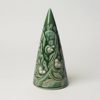 Hand-thrown ceramic Christmas tree by Rookwood Pottery