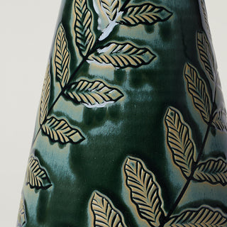 Close-up details of hand-thrown ceramic holiday tree