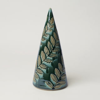 Hand-thrown ceramic Christmas tree by Rookwood Pottery