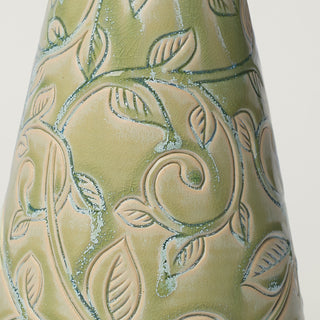 Close-up details of hand-thrown ceramic holiday tree