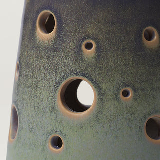 Close-up details of hand-thrown ceramic holiday tree