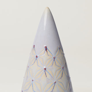 Close-up details of hand-thrown ceramic holiday tree