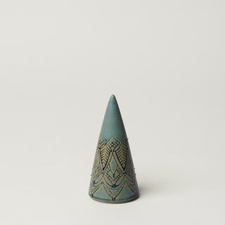 Hand-thrown ceramic Christmas tree by Rookwood Pottery