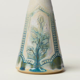 Close-up details of hand-thrown ceramic holiday tree