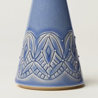 Close-up details of hand-thrown ceramic holiday tree