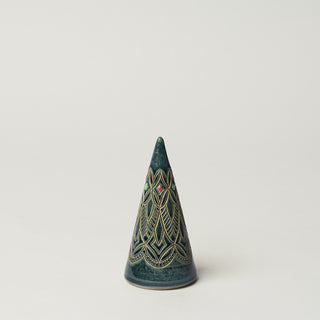 Hand-thrown ceramic Christmas tree by Rookwood Pottery