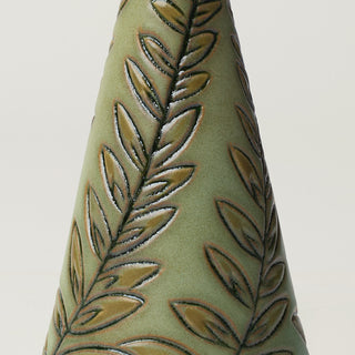 Close-up details of hand-thrown ceramic holiday tree