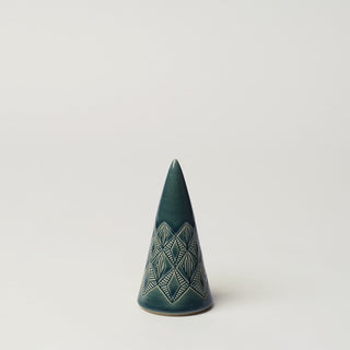Hand-thrown ceramic Christmas tree by Rookwood Pottery